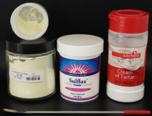 Picture: sulfur USP, Sulflax, Cream of Tartar